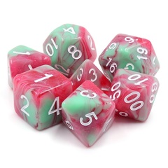 HD Polyhedral 7 Dice Set Strawberry Creme