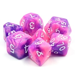 HD Polyhedral 7 Dice Set Purple Whirlwind