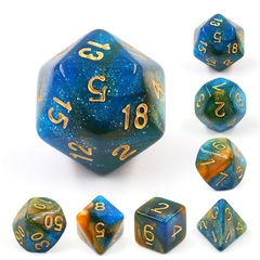 HD Polyhedral 7 Dice Set River at Dusk