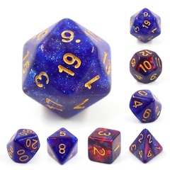 HD Polyhedral 7 Dice Set Rose Galaxy