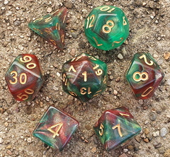 HD Polyhedral 7 Dice Set Elf's Dream