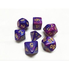 HD Polyhedral 7 Dice Set (Purple+Blue) Blend color dice