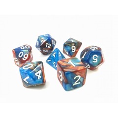 HD Polyhedral 7 Dice Set (Blue+golden) Blend color dice