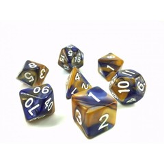 HD Polyhedral 7 Dice Set ( Dark blue+ Gold) Blend color dice