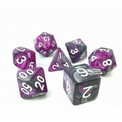 HD Polyhedral 7 Dice Set (Silver+purple) Blend color dice