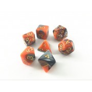 HD Polyhedral 7 Dice Set (Silver+Orange) Blend color dice