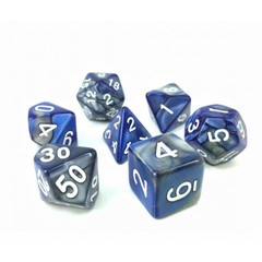 HD Polyhedral 7 Dice Set (Silver+Blue) Blend color dice