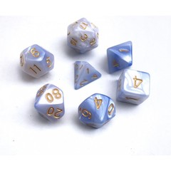 HD Polyhedral 7 Dice Set (Light blue+white) Blend color dice