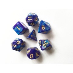 HD Polyhedral 7 Dice Set (Blue+ Deep purple) Blend color dice