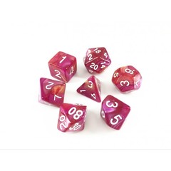 HD Polyhedral 7 Dice Set (Yellow+Rose red) Blend color dice