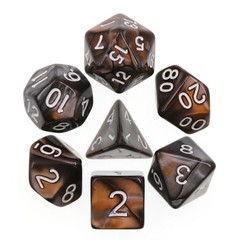 HD Polyhedral 7 Dice Set （silver+gold) blend color dice