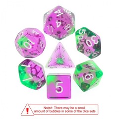 HD Polyhedral 7 Dice Set Violet Evergreen