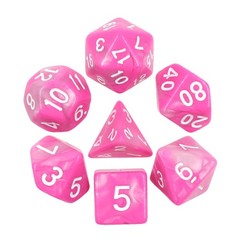 HD Polyhedral 7 Dice Set (Purle+white) Blend Color Dice