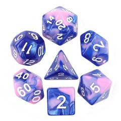 HD Polyhedral 7 Dice Set (Blue+Pink) Blend Dice