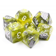 HD Polyhedral 7 Dice Set Green Flow