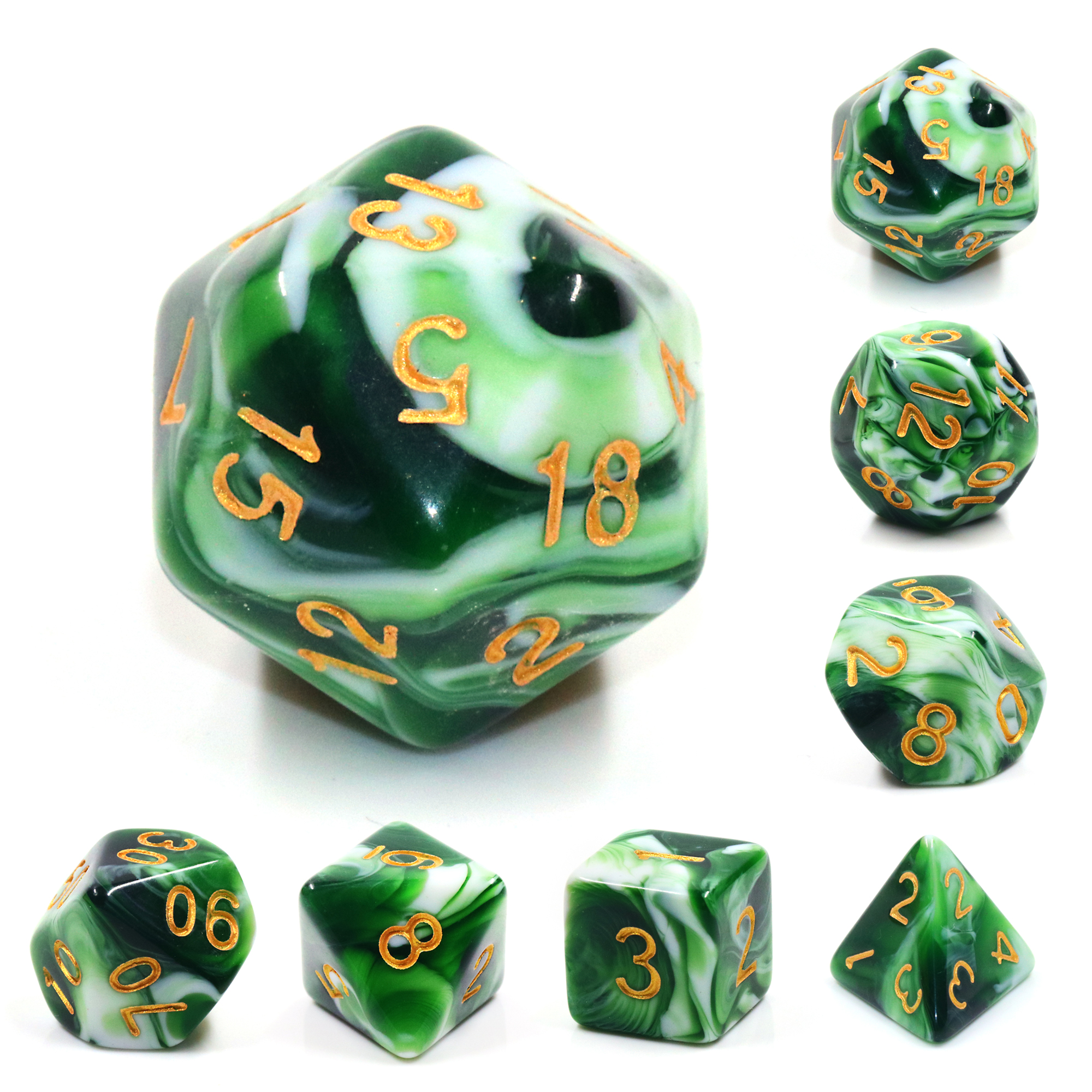 HD Polyhedral 7 Dice Set Jadeite Cabbage