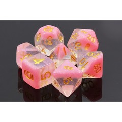 HD Polyhedral 7 Dice Set Cherry Blossom