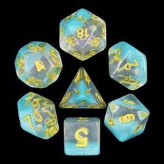 HD Polyhedral 7 Dice Set Snowflake