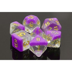 HD Polyhedral 7 Dice Set Violet Sunset