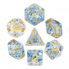 HD Polyhedral 7 Dice Set Blue Flakes