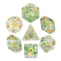 HD Polyhedral 7 Dice Set Green Flakes