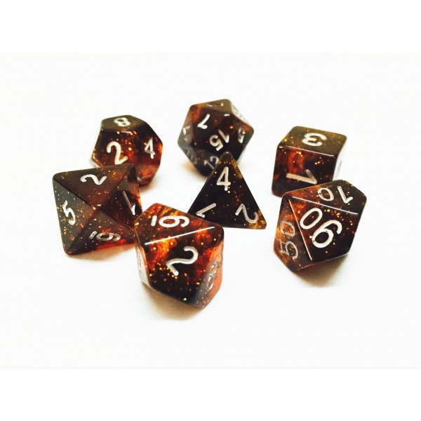 HD Polyhedral 7 Dice Set Orange dice
