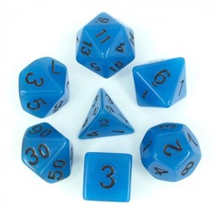 HD Polyhedral 7 Dice Set Glow in the dark Blue dice set