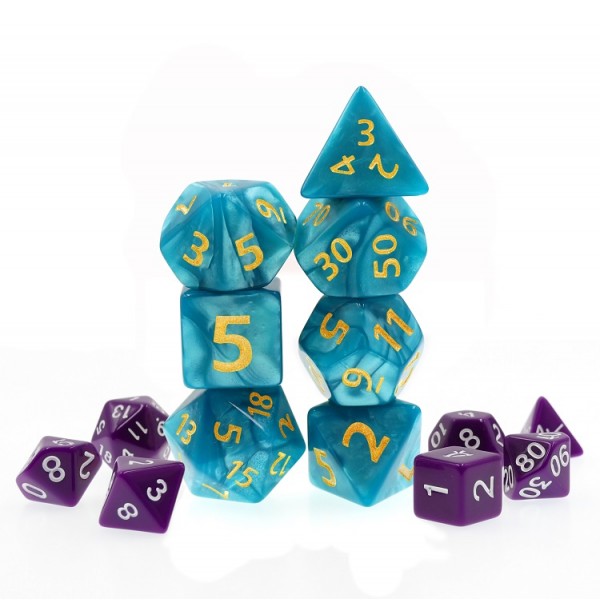 HD Polyhedral 7 Dice Set Blue Giant Pearl