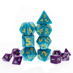 HD Polyhedral 7 Dice Set Blue Giant Pearl