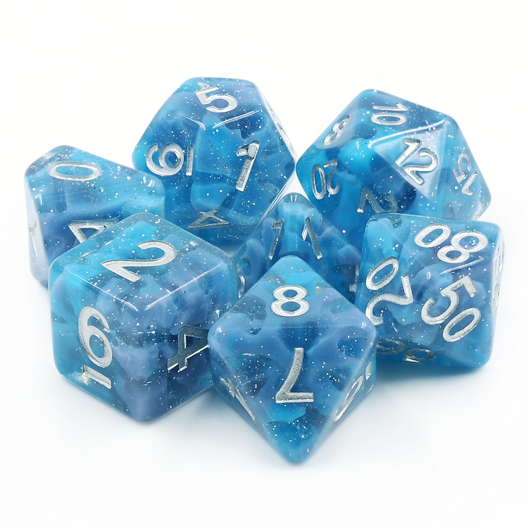 HD Polyhedral 7 Dice Set Sapphire Nebula