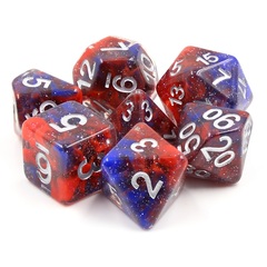 HD Polyhedral 7 Dice Set Fire and Ice