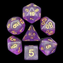 HD Polyhedral 7 Dice Set purple Iridecent Dice