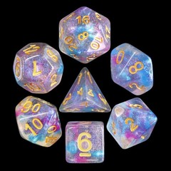 HD Polyhedral 7 Dice Set Violet Storm