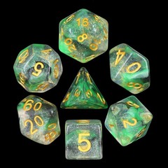 HD Polyhedral 7 Dice Set Luminous Venom