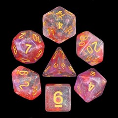 HD Polyhedral 7 Dice Set Luminous Ruby