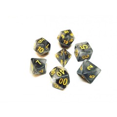 HD Polyhedral 7 Dice Set Black Jade dice