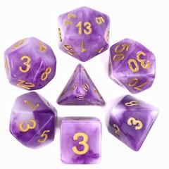 HD Polyhedral 7 Dice Set Purple Jade dice Set