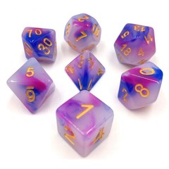 HD Polyhedral 7 Dice Set (Dark Blue+Purple) jade dice set