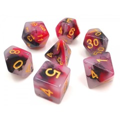 HD Polyhedral 7 Dice Set (Black+Red) Jade dice set