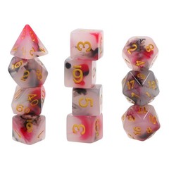 HD Polyhedral 11 Dice Set (Black+Red) Jade dice set