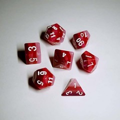 HD Polyhedral 7 Dice Set Red Gradients dice