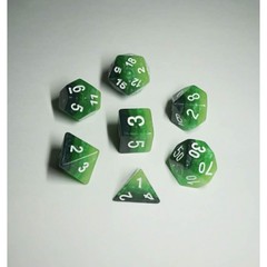 HD Polyhedral 7 Dice Set Green Gradients dice