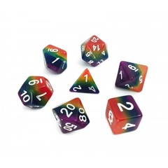 HD Polyhedral 7 Dice Set Rainbow dice