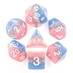 HD Polyhedral 7 Dice Set Bluestar Streak