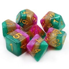 HD Polyhedral 7 Dice Set Mardi Gras