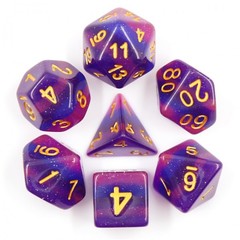 HD Polyhedral 7 Dice Set Lavender Galaxy