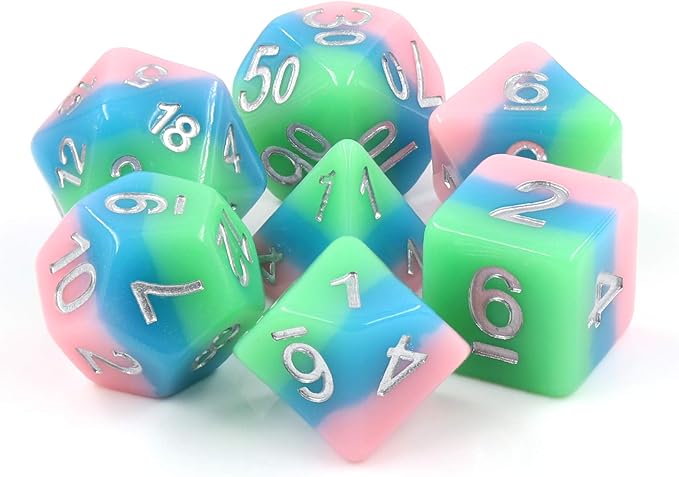HD Polyhedral 7 Dice Set Water Lily