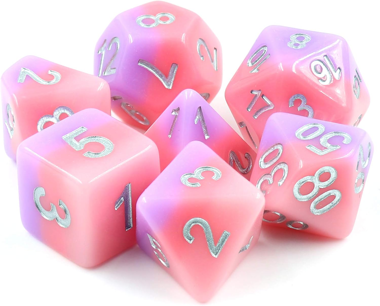 HD Polyhedral 7 Dice Set Bubble Gum