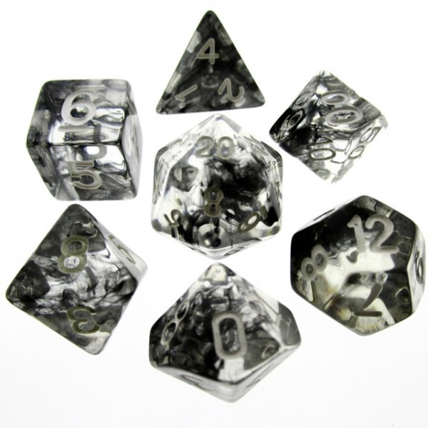 HD Polyhedral 7 Dice Set Nebula Black