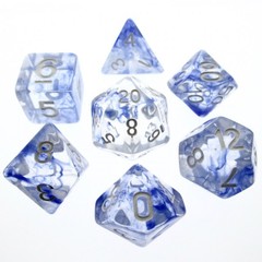 HD Polyhedral 7 Dice Set Nebula Blue